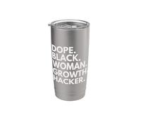 Orgullo del Mes de la Historia Negra de Dope Black Woman Growth Hacker Vaso térmico de acero inoxidable de doble pared