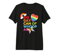 Orgullo Divertido Gran Lata Gay De Whoop Culo LGBTQ Corazón del Arco Iris Camiseta Premium