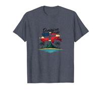 Orgullo Dominicano: Celebración Patriótica Island Paradise Camiseta, Hombre, Azul Jaspeado, 4XL