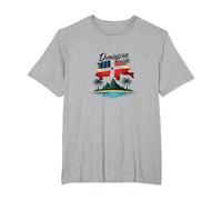 Orgullo Dominicano: Celebración Patriótica Island Paradise Camiseta, Hombre Tallas Grandes, Gris Jaspeado, 4X Alto