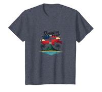 Orgullo Dominicano: Celebración Patriótica Island Paradise Camiseta, Niños, Azul Jaspeado, 4 años