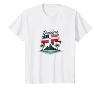 Orgullo Dominicano: Celebración Patriótica Island Paradise Camiseta, Niños, Blanco, 4 años