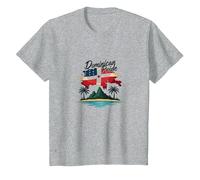 Orgullo Dominicano: Celebración Patriótica Island Paradise Camiseta, Niños, Gris Jaspeado, 4 años