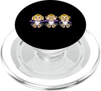 Orgullo Enby Monos No Binarios Hear See Speak No Evil PopSockets PopGrip para MagSafe