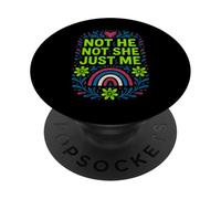 Orgullo fluido, no él, no ella, solo yo, expresión LGBTQ+ PopSockets PopGrip Adhesivo