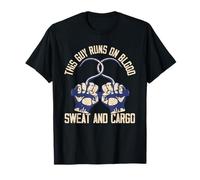Orgullo Funny Dockworker Joke I This Guy Runs on Blood, Sweat Camiseta