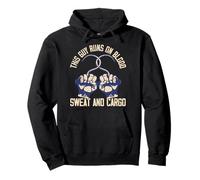 Orgullo Funny Dockworker Joke I This Guy Runs on Blood, Sweat Sudadera con Capucha