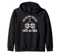Orgullo Funny Dockworker Joke I This Guy Runs on Blood, Sweat Sudadera con Capucha