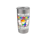 Orgullo Gay Ally Girl Bestie BFF Rainbow Sheep of Family Vaso térmico de acero inoxidable de doble pared