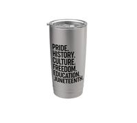 Orgullo Historia Cultura Libertad Educación Juneteenth Vaso térmico de acero inoxidable de doble pared