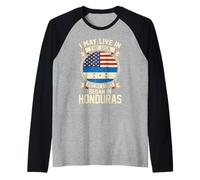 Orgullo hondureño Americano Mi Historia comenzó en Honduras Camiseta Manga Raglan