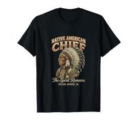 Orgullo indígena de Estilo Vintage de Jefe Nativo Americano Camiseta