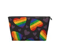 Orgullo LGBT Gay Arco Iris Corazón, Bolsa de artículos de tocador Bolsa de Maquillaje Bolsa de cosméticos Bolsa de artículos de tocador de Viaje portátil