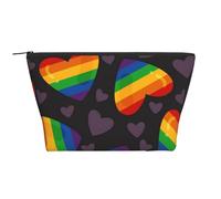 Orgullo LGBT Gay Arco Iris Corazón, Bolsa de artículos de tocador Bolsa de Maquillaje Bolsa de cosméticos Bolsa de artículos de tocador de Viaje portátil