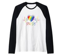 Orgullo LGBT Latido del corazón Rainbow LGBTQ Orgullo Gay Camiseta Manga Raglan