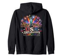 Orgullo LGBT Libertad para Todos Skyline USA 250 Aniversario Sudadera con Capucha