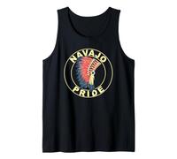 Orgullo Navajo Orgullo Orgulloso Tocado Nativo Americano Tribu PU Camiseta sin Mangas