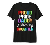 Orgullo Orgullo Daddy I Love My Daughter Girl Dad Lesbianas LGBTQ Camiseta Premium