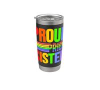Orgullo Orgullo Hermana Rainbow Gay Lesbianas Niño Amor & Apoyo Vaso térmico de acero inoxidable de doble pared