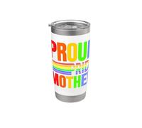 Orgullo Orgullo Madre Arco Iris Gay Lesbianas Niño Amor & Apoyo Vaso térmico de acero inoxidable de doble pared