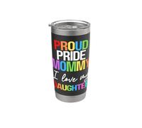 Orgullo Orgullo Mamá Amo a Mi Hija Chica Mamá Lesbiana LGBTQ Vaso térmico de acero inoxidable de doble pared