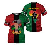 Orgullo Personalizado del Mes De La Historia Negra De Juneteenth Camiseta Básica Moderno Manga Corta Camiseta Informal Corta Shirt Men para Verano Gimnasio Correr M