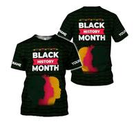 Orgullo Personalizado del Mes De La Historia Negra De Juneteenth Camiseta Hombre Moderno Camiseta De Trabajo Hombre Informal tee para Correr Entrenamiento Verano XL