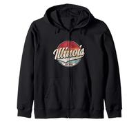 Orgullo Retro Vintage de Illinois Land of Lincoln Sudadera con Capucha
