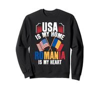 Orgullo rumano Americano Estados Unidos es mi hogar Rumania Mi corazón Sudadera