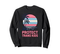 Orgullo transgénero protege a los niños trans, visibilidad retro LGBTQ+ Sudadera