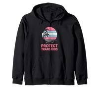 Orgullo transgénero protege a los niños trans, visibilidad retro LGBTQ+ Sudadera con Capucha