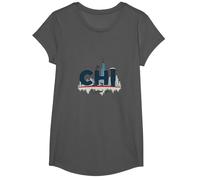 Orgullo Urbano de Chi Town Skyline para los Amantes de la Ciudad Camiseta, Niñas, Asfalto, L