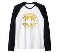 Orgullo Vintage de ANN Arbor Michigan Camiseta Manga Raglan