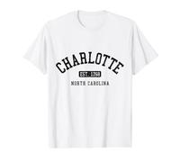Orgullo Vintage de Charlotte, Carolina del Norte Camiseta gráfica económica, Hombre, Blanco, M