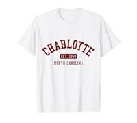 Orgullo Vintage de Charlotte, Carolina del Norte Camiseta gráfica económica, Hombre, Blanco, XL
