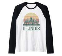 Orgullo Vintage de Illinois Land of Lincoln Camiseta Manga Raglan