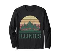 Orgullo Vintage de Illinois Land of Lincoln Manga Larga