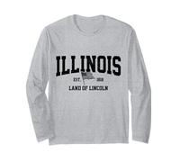 Orgullo Vintage de Illinois Land of Lincoln Manga Larga