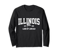 Orgullo Vintage de Illinois Land of Lincoln Manga Larga