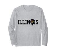 Orgullo Vintage de Illinois Land of Lincoln Manga Larga
