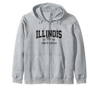 Orgullo Vintage de Illinois Land of Lincoln Sudadera con Capucha