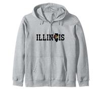 Orgullo Vintage de Illinois Land of Lincoln Sudadera con Capucha