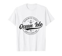Orgullo Vintage de Ocean Isle North Carolina Camiseta gráfica económica, Hombre, Blanco, L