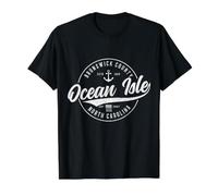 Orgullo Vintage de Ocean Isle North Carolina Camiseta gráfica económica, Hombre, Negro, L