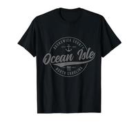 Orgullo Vintage de Ocean Isle North Carolina Camiseta gráfica económica, Hombre, Negro, S