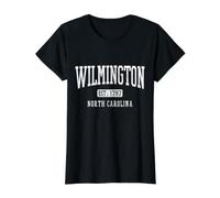 Orgullo Vintage de Wilmington, Carolina del Norte Camiseta gráfica económica, Mujer, Negro, L