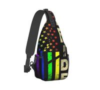 Orgullosa Bandera Estadounidense Unisex Mochila Bandolera Pequeña Sling Bag Casual Bolsos De Hombro Para Viaje Acampar Moto