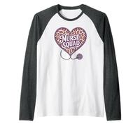 Orgullosa Enfermera Escuadrón San Valentín Corazón Enfermería Vida Escuela ER RN Camiseta Manga Raglan