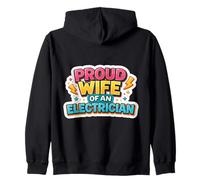 Orgullosa Esposa De Un Electricista Esposas Marido Aniversario Sudadera con Capucha