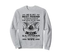 Orgullosa esposa veterana de los Estados Unidos diciendo - Él es mis mejores amigos Sudadera